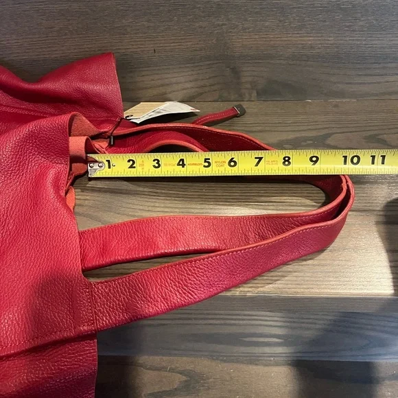 NWT Zara Red Leather Shopper Tote Bag - Picture 10 of 17